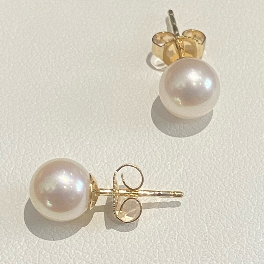 14 Karat Yellow Gold Cultured Pearl Earrings